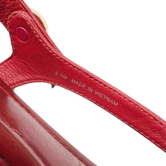 Tory Burch Minnie Travel Thong Sandal Nantucket Red Leather Sz 5.5 - Picture 8 of 8